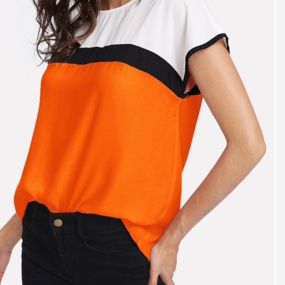 Neon Orange Keyhole top